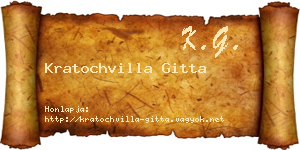 Kratochvilla Gitta névjegykártya